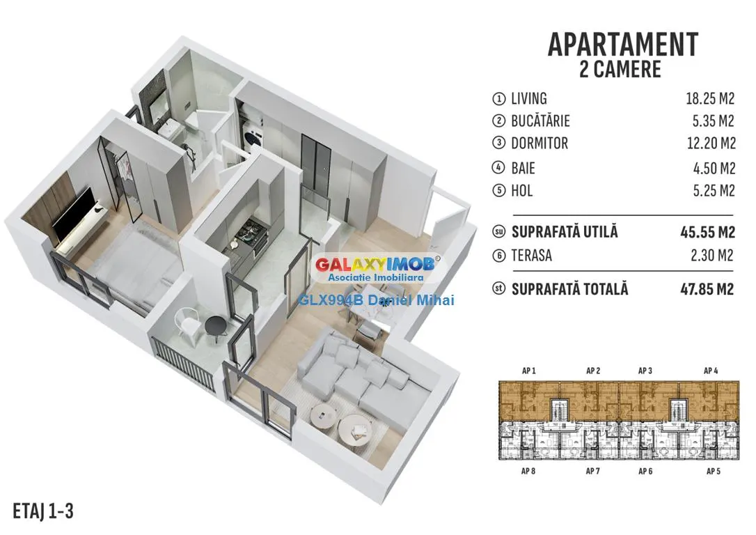 Apartament 2 cam-Bucatarie inchisa-Incalzire pardoseala-Prel. Ghencea - foto 12