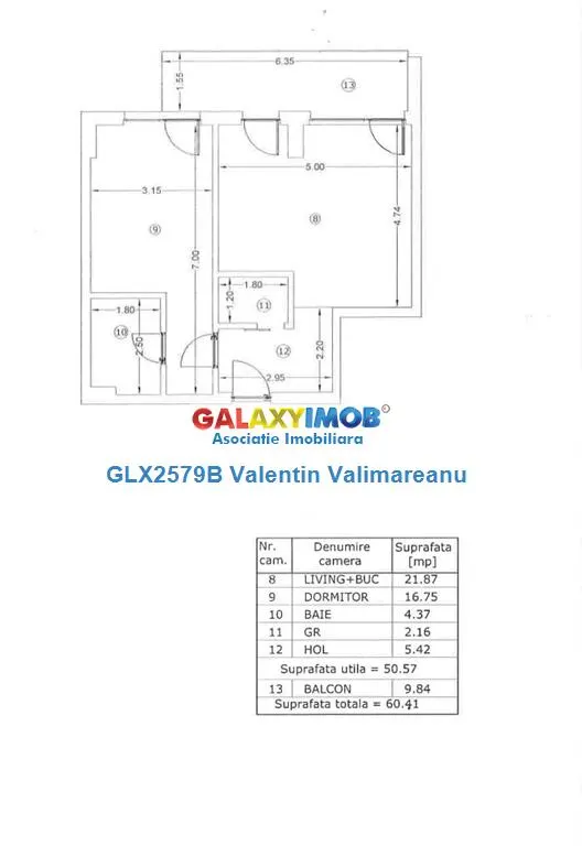 Apartament 2 Camere Nemobilat Unirii VI 090 - foto 10