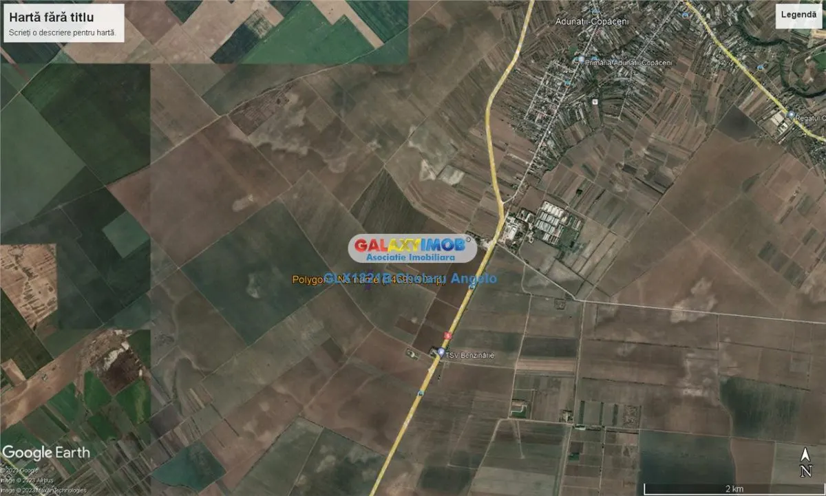 Adunatii Copaceni teren intravilan  14700 mp,deschidere 62m - foto 2