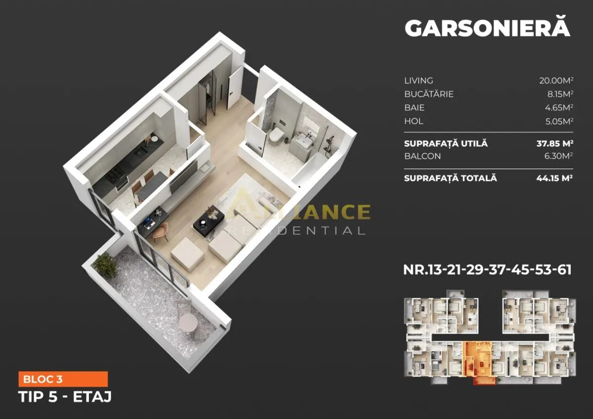 Garsonieră  Decomandată 45 mp â€“ 1 Minut Metrou Berceni  Bloc Premium - foto 5
