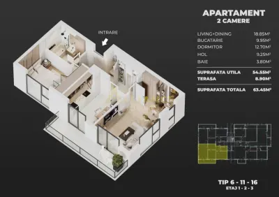 Proiect Nou- Apartament 2 Camere - foto 5
