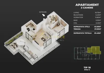 Proiect Nou- Apartament 2 Camere - foto 7