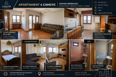 4 camere 97 mp ,Bd. Simion Barnutiu ,Badea Cartan,Modern - Timisoara