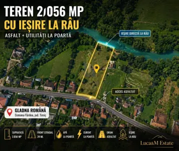 Zona de munte, cu iesire directa la rau - Gladna Romana