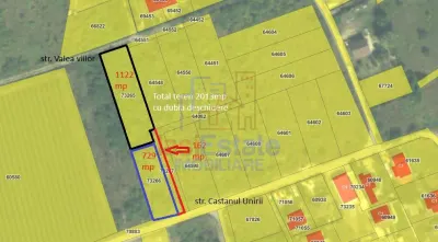 Visan str Valea Viilor TEREN 1122mp cu dubla deschidere toate utilitatile zonei - Barnova