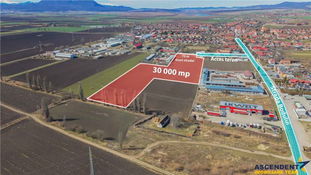 Lot intravilan industrial, deschidere extindere, Central, Halchiu, Brasov - foto 1