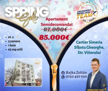 3D& FILM! Apartament 3 camere,etaj 2, areal apreciabil, Simeria,Sfantu Gheorghe - Sfantu Gheorghe