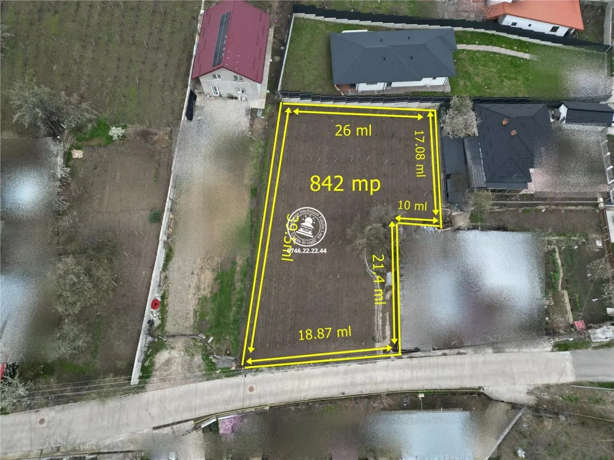 Teren intravilan 842 mp , asfalt , toate utilitatile - Valea Lupului , Iasi - foto 1