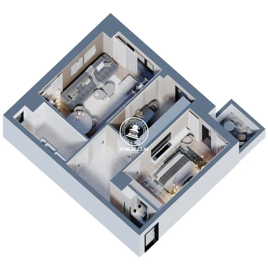 Apartament 2 camere  de vanzare  Frumoasa, - foto 1