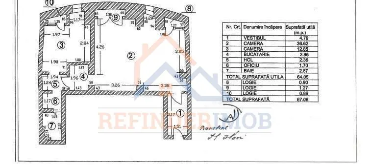 Penthouse Unirii â€“ Rond Alba Iulia  Vedere panoramică 67 mp  3 balcoane - foto 2