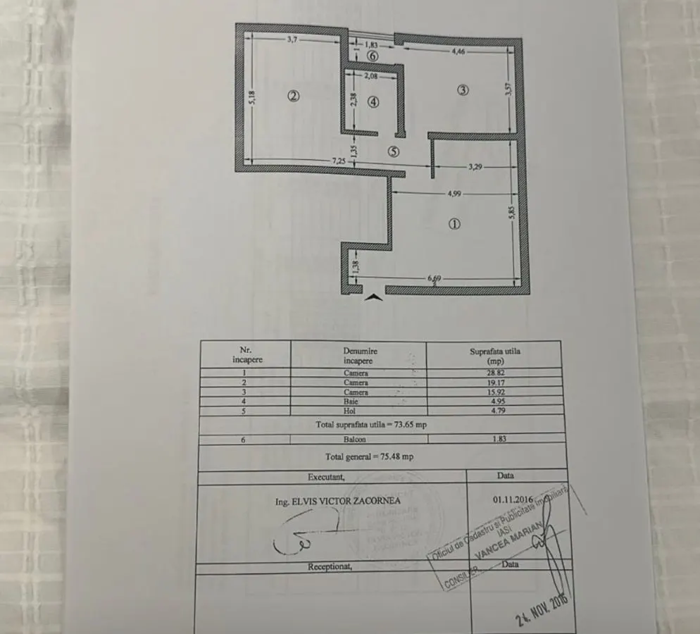 Apartament 3 camere, 76mp,  la 2 min de Palas, Parcare inclusă - foto 11