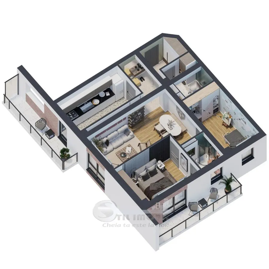 Apartament 3 camere, 81.47 mp â€“ design premium | 2 băi, 2 balcoaneÂ  | 0% comision - foto 1