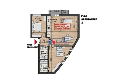 Vanzare apartament 3 camere bloc nou zona Auchan Iris, Cluj-Napoca - foto 2