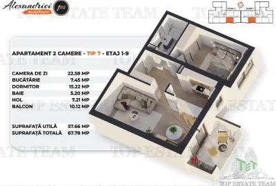 Apartament Nou 2 Camere cu balcon spatios, zona Rahova, Bucuresti - foto 7