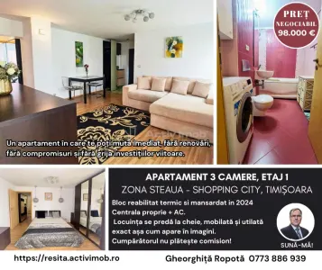 Apartament 3 cam Etaj 1 Timisoara /Steaua â€“ Shopping City - Timisoara