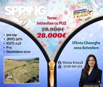 Teren intravilan cu PUZ, 500 mp, zona Belvedere, Sfantu Gheorghe - Sfantu Gheorghe