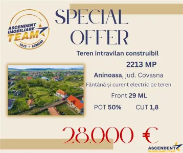 Teren cu proiect aprobat si utilitati:start ideal pentru casa ta in Aninoasa - Sfantu Gheorghe