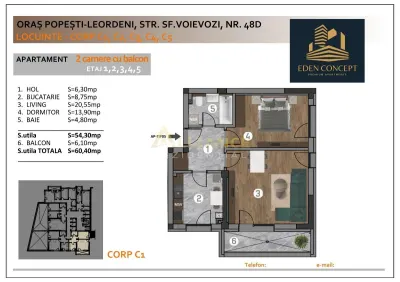 Popesti Apartament 2 Camere Decomamdat - Popesti-Leordeni