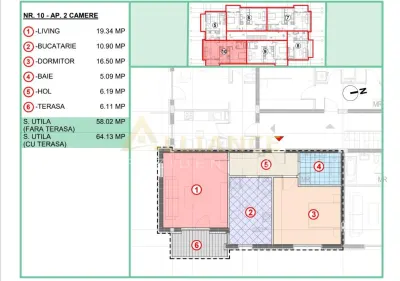 Apartament 2 camere | 64 mp - STRADA LEORDENI - - foto 9