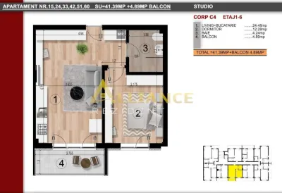 Metrou Berceni | Apartament 2 camere tip studio | 46 mp - foto 4