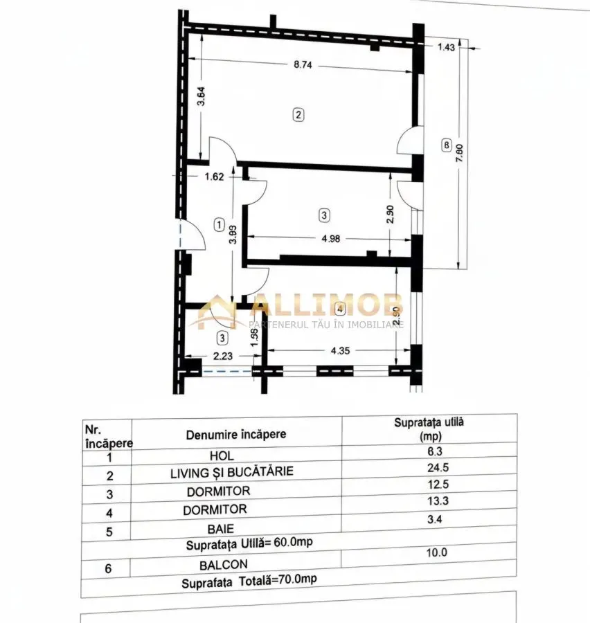 Apartament 3 camere de vanzare , bloc nou 2023 parter inalt, balcon 10 mp | - foto 13