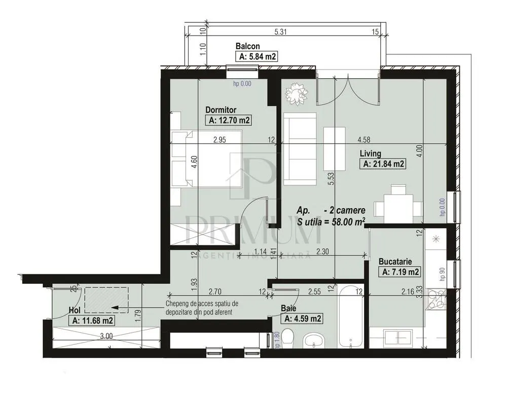 ARADULUI - BLOC NOU - 2 CAMERE - PARCARE INCLUSA - CENTRALA PROPRIE - POD - LIFT - foto 6