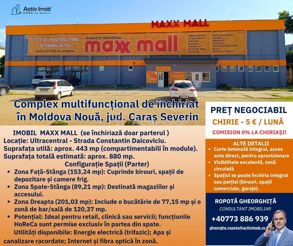 2 Complexuri multifunctionale de inchiriat â€“ ultracentrale Moldova Noua - foto 1