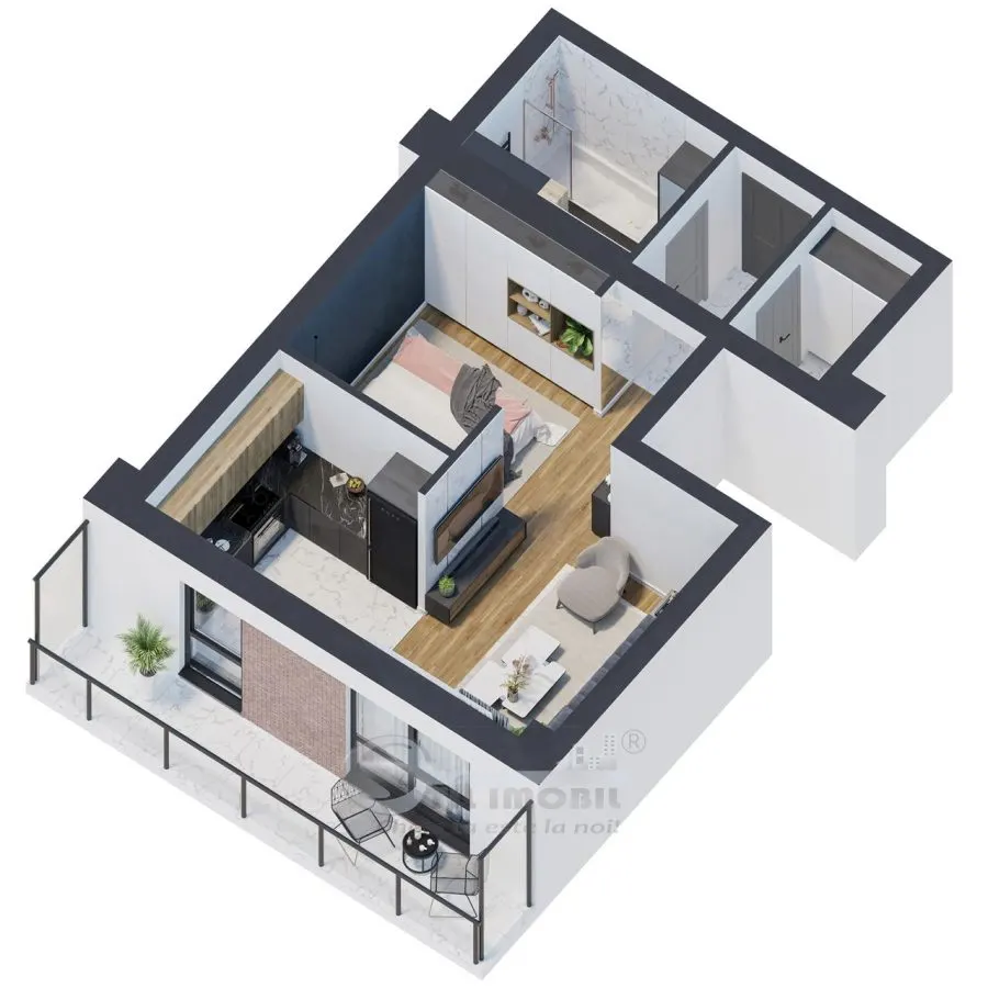 Apartament 2 camere, 47.49 mp â€“ design modern & finisaje premium | 0% comision - foto 1