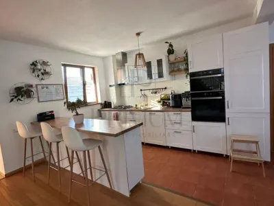 BUZIASULUI, CASA INDIVIDUALA, 2 DORMITOARE + CAMERA BIROU, 2 BAI DECOMANDATA - foto 9