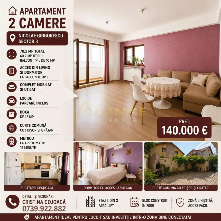 Sector 3 Apartament 2 camere Mobilat cu parcare si boxa - foto 1