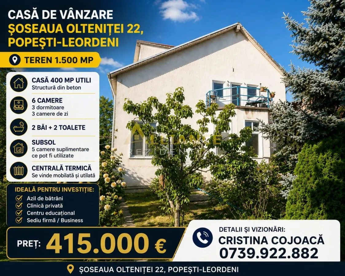 Casa Individuala Soseaua Oltenitei 1500 mp 11 Camere 4 bai - foto 1