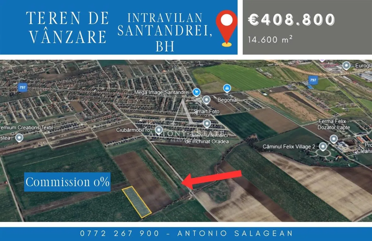 Teren intravilan de vanzare, in Santandrei. - foto 1