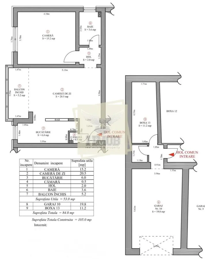 Apartament 105 mp construiti 2 camere garaj boxa camara Strand - foto 16
